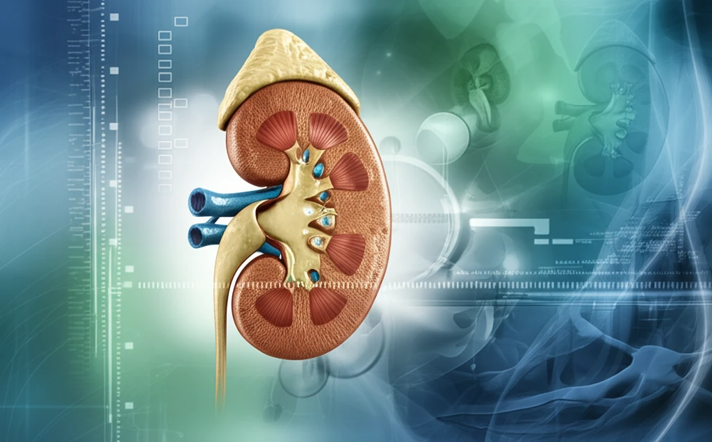 A glowing kidney protected by a golden aura.