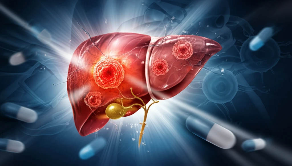 Liver cancer treatment combining chemotherapy and radiofrequency ablation.