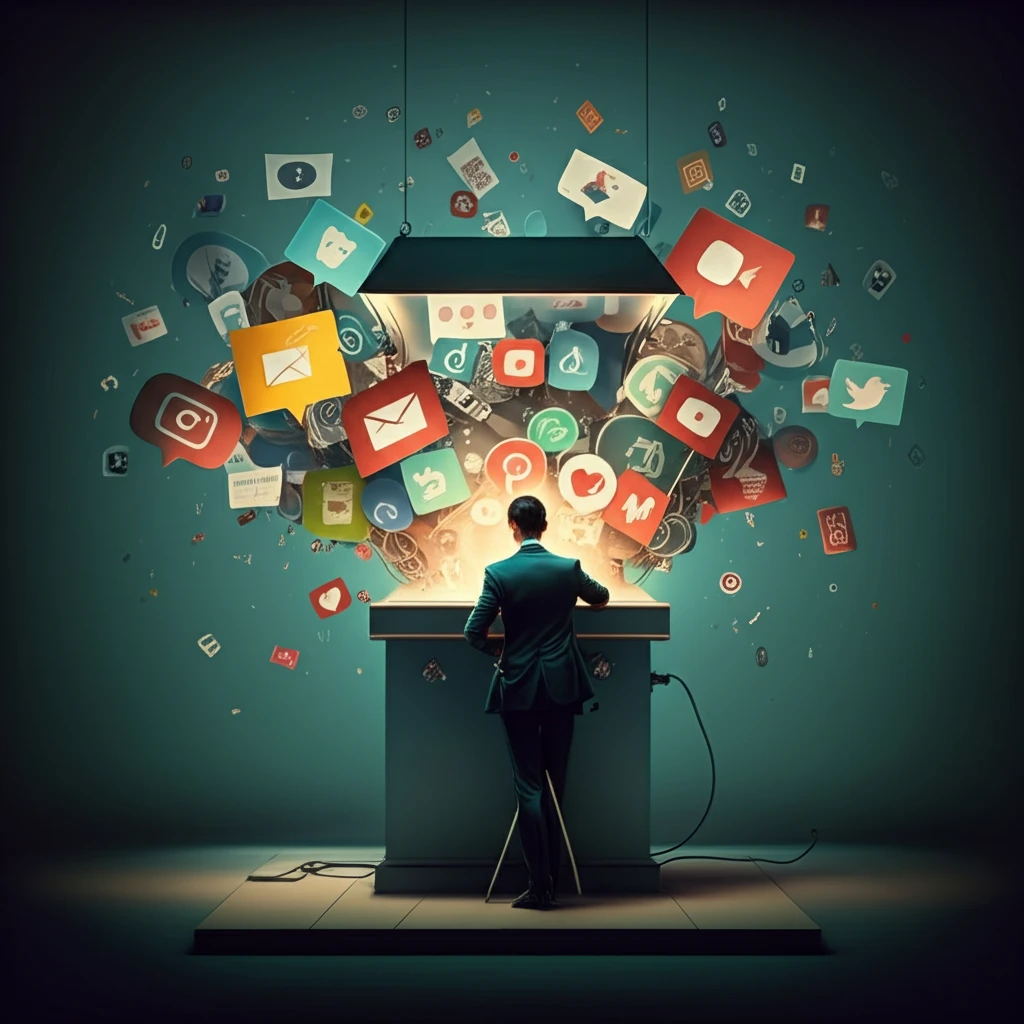 Digital Voting Booth with Social Media Icons