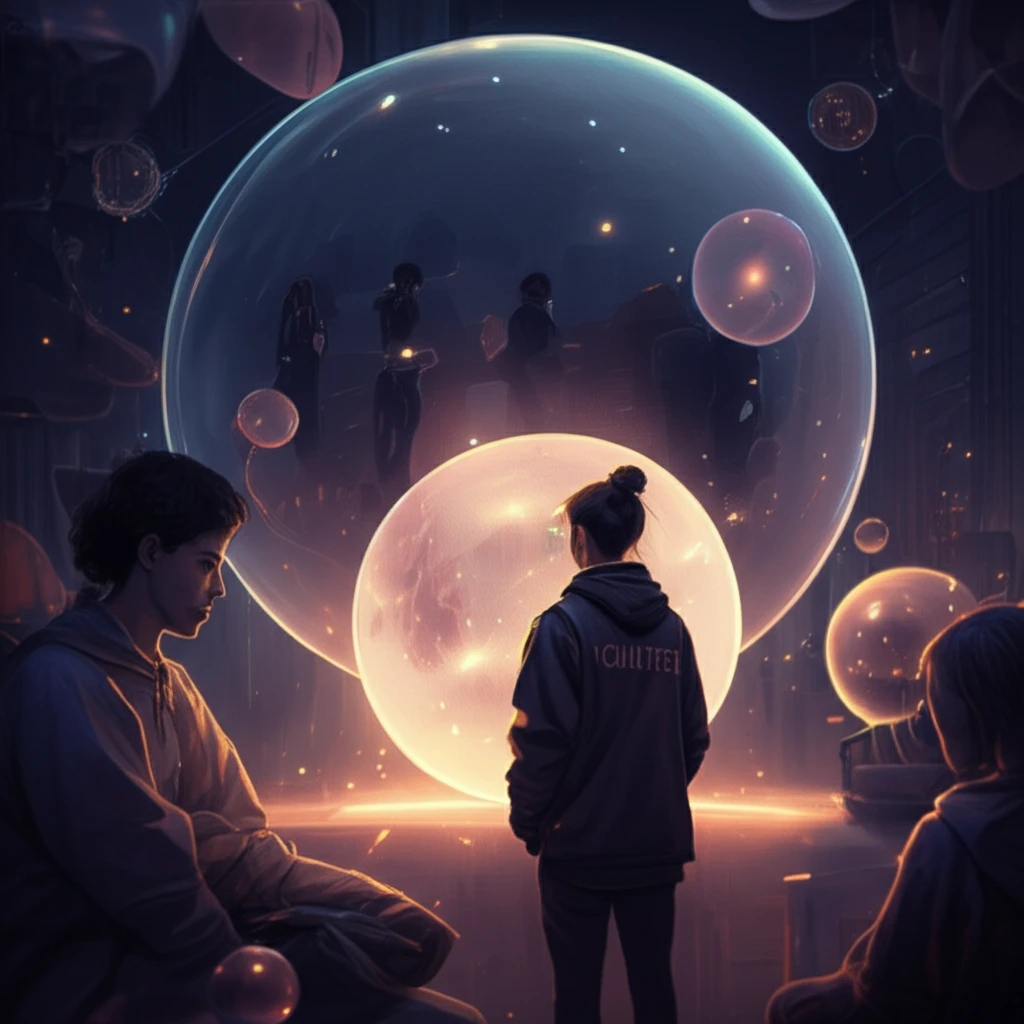 Volunteers surrounded by glowing orbs representing respect and appreciation.