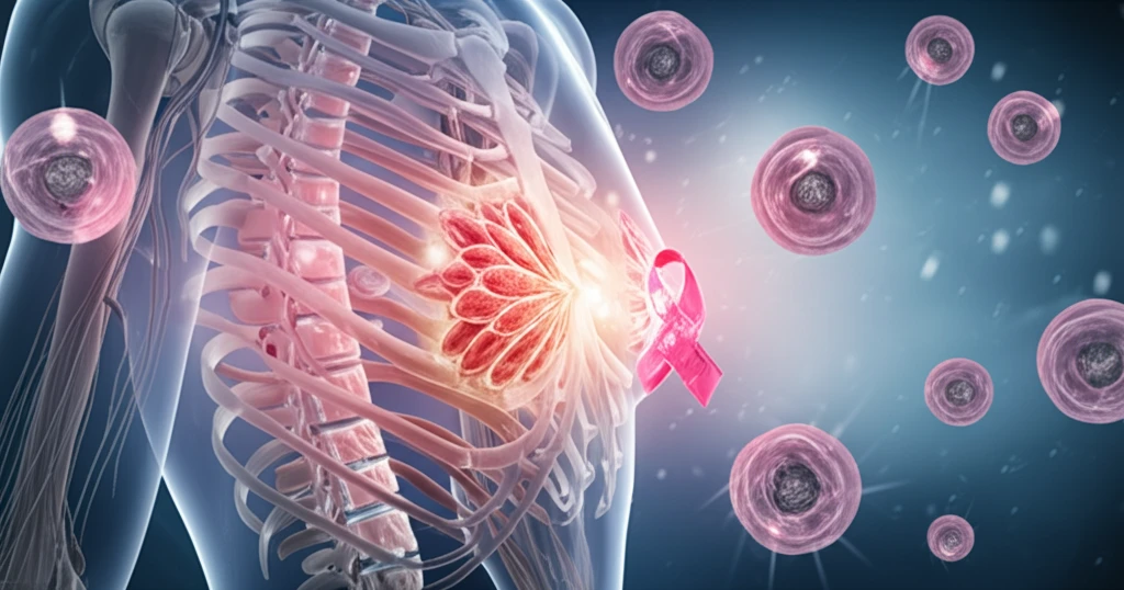 Breast cancer cells targeting bone structures