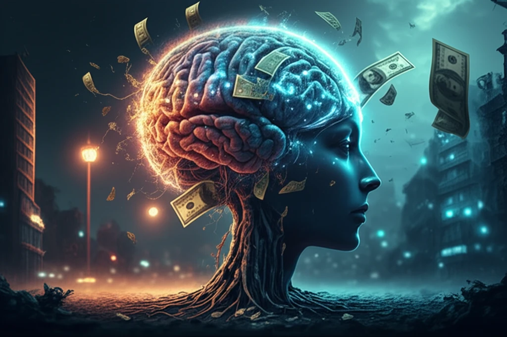 Interconnected nodes forming a money tree in a digital illustration.