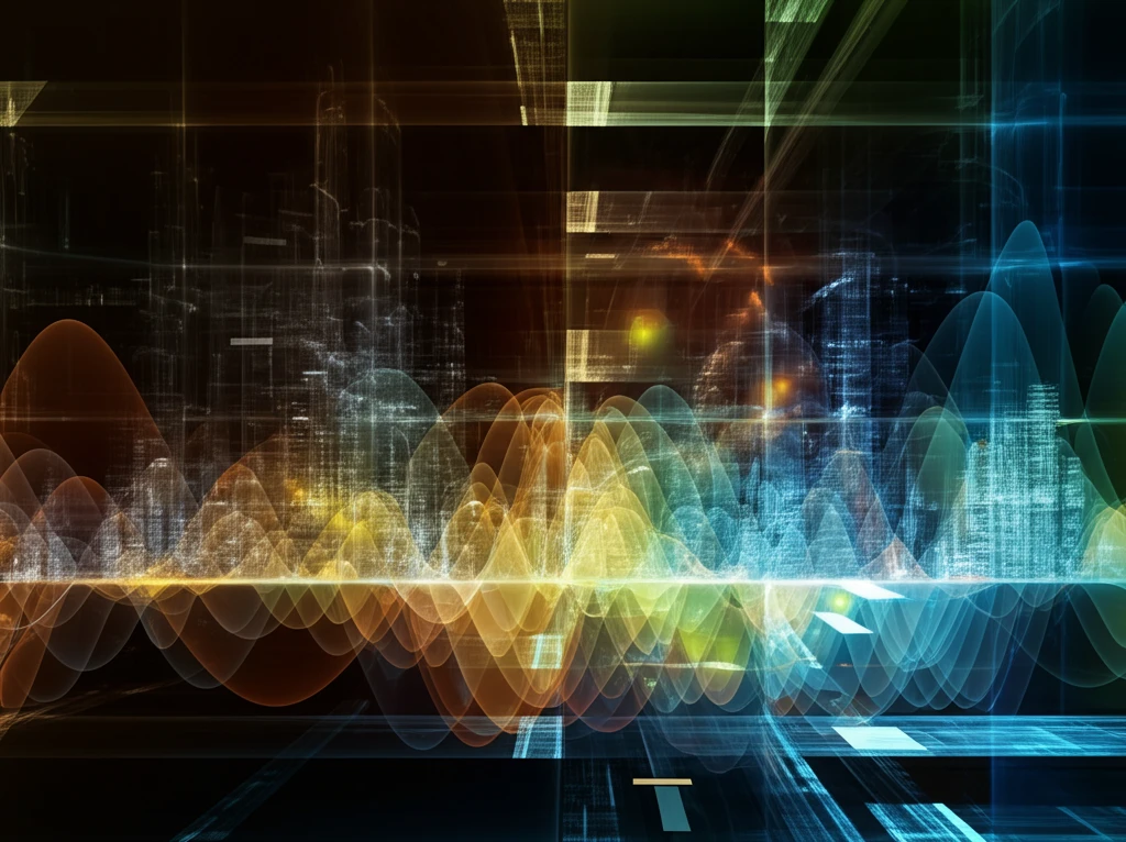 Surreal illustration of radio wave propagation through a futuristic city.
