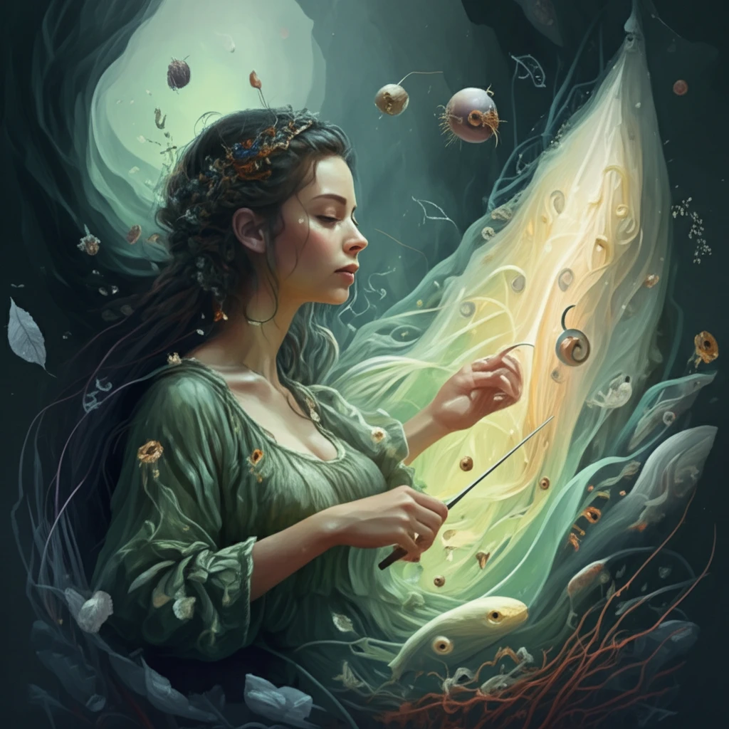 Woman conducting a symphony of enzymes and lipid mediators to calm inflammation.