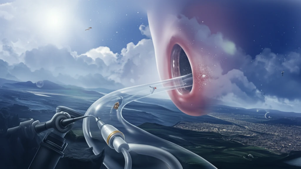 Illustration of a clear airway leading to a serene landscape.