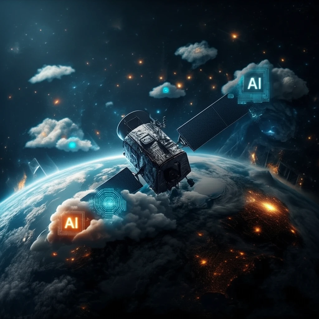 AI-enhanced satellite view of Earth, highlighting cloud detection