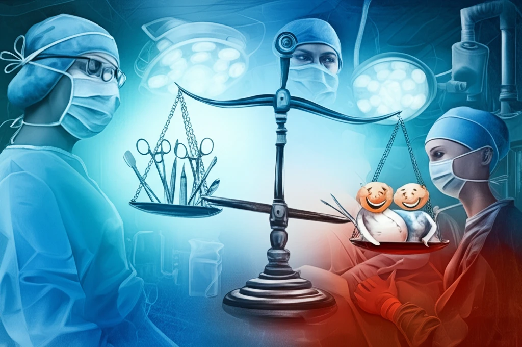 Balanced scale representing surgical precision and positive outcomes in bariatric surgery.