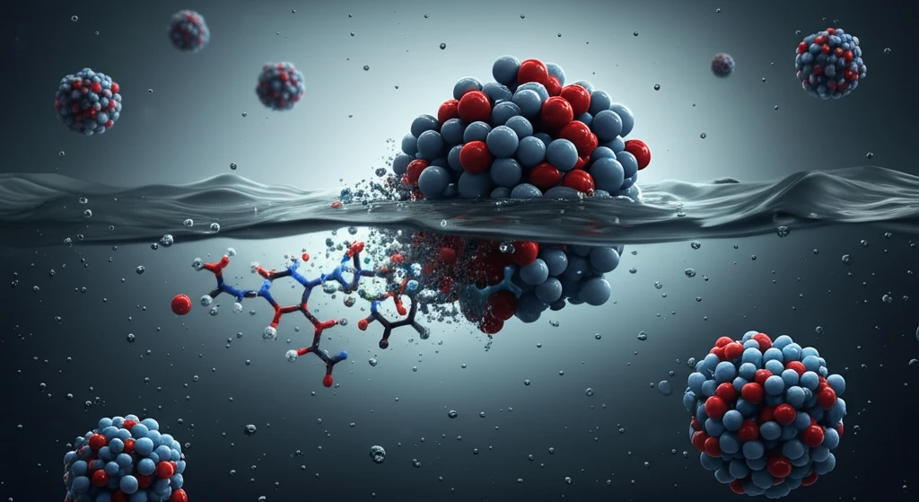 Microscopic nanoparticles dissolving antibiotics in water.