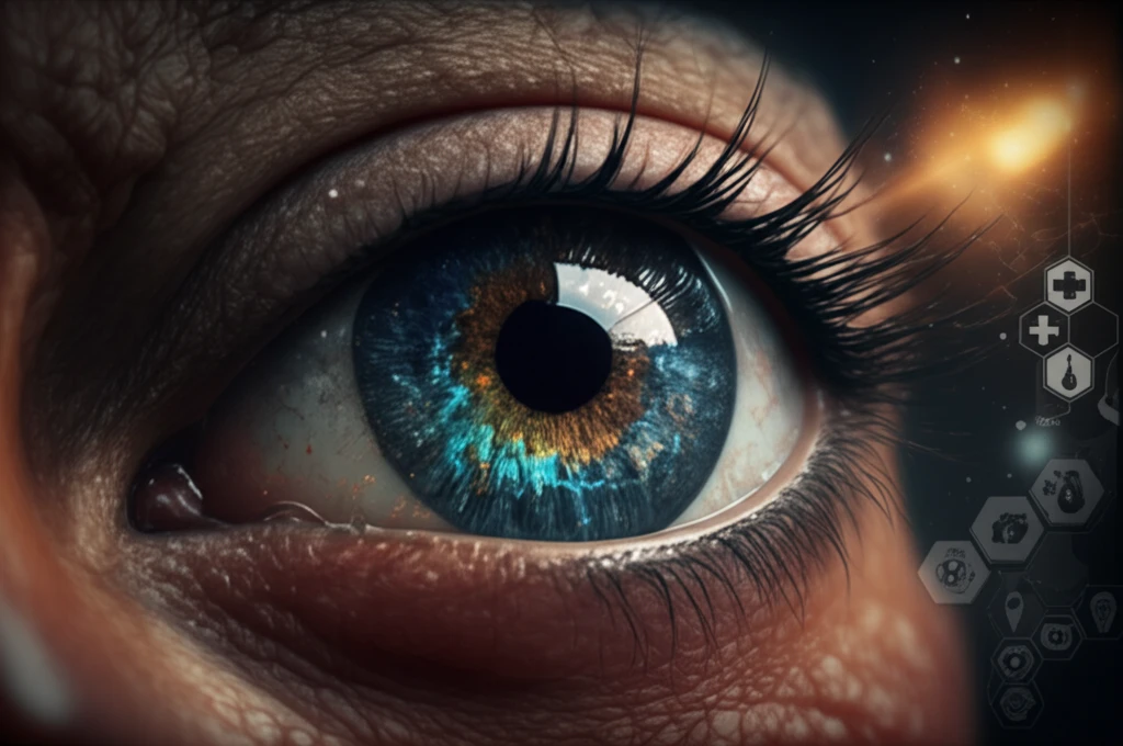 Surreal eye illustration representing thyroid eye disease