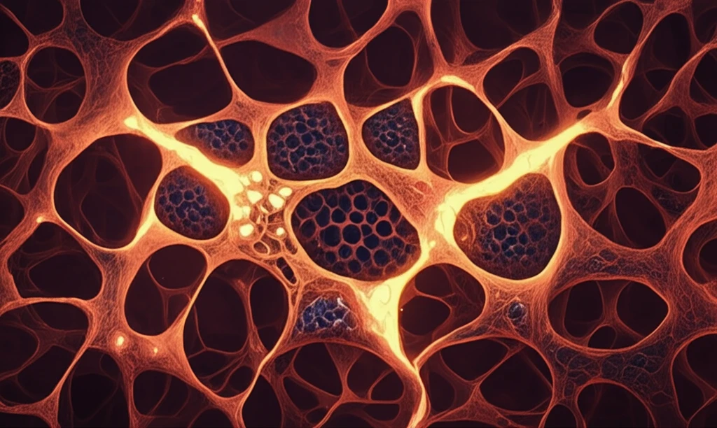 Illustration of interconnected skin cells with disrupted communication channels, representing KID syndrome.
