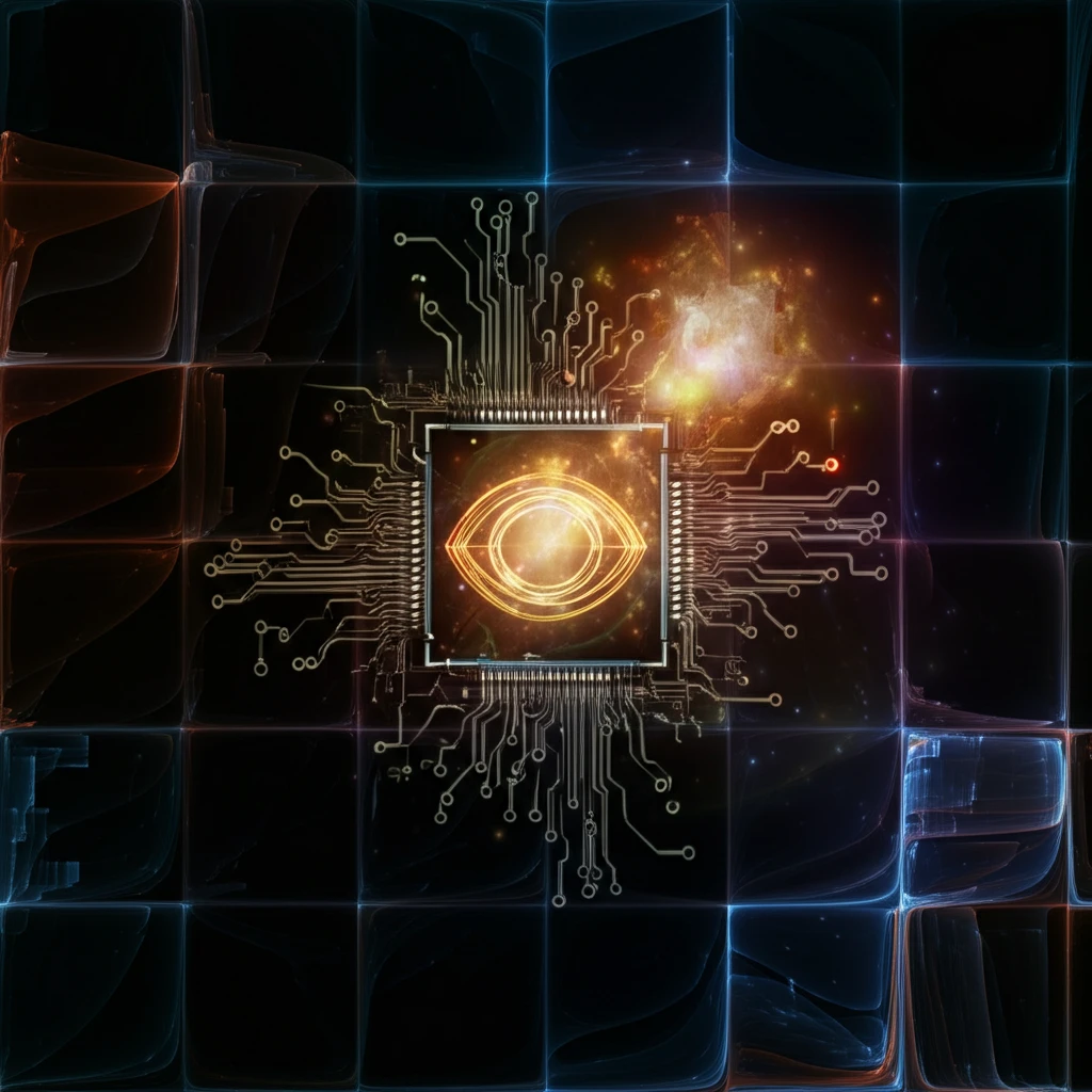 Interconnected electronic circuits with glowing fractional loop delay component.