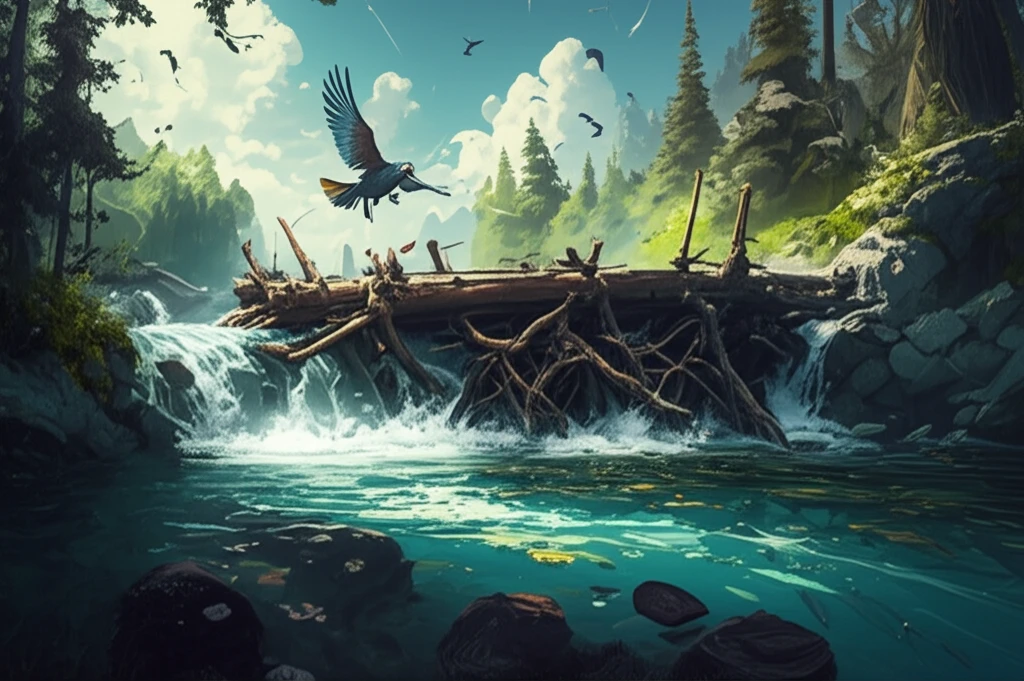 Engineered Log Jam Promoting River Biodiversity