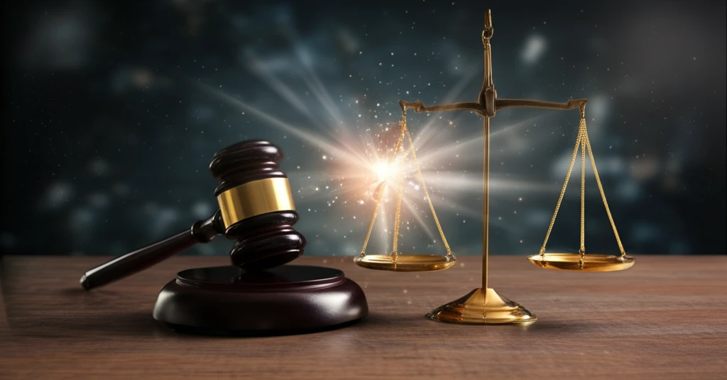 Judge's gavel resting on scales, symbolizing justice and ethics