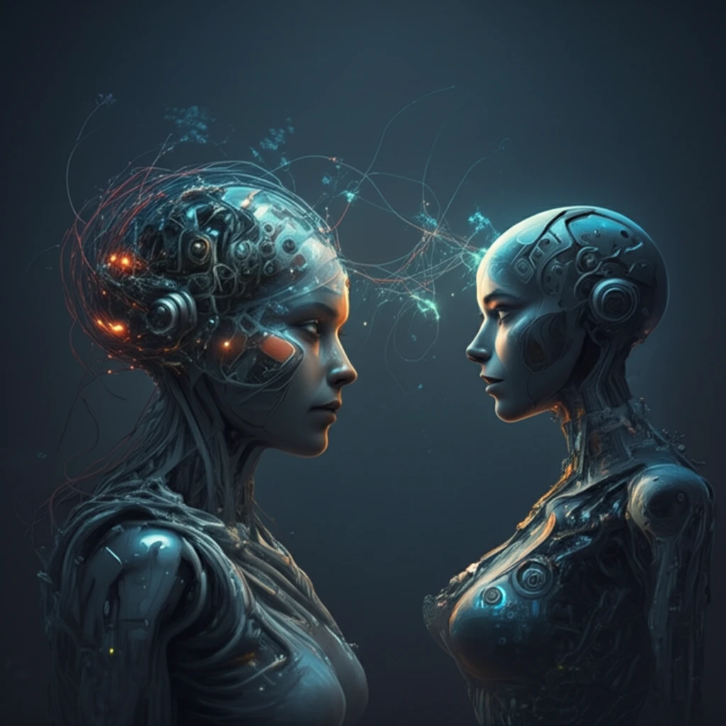 A person controlling a robot with their mind using a brain-computer interface.