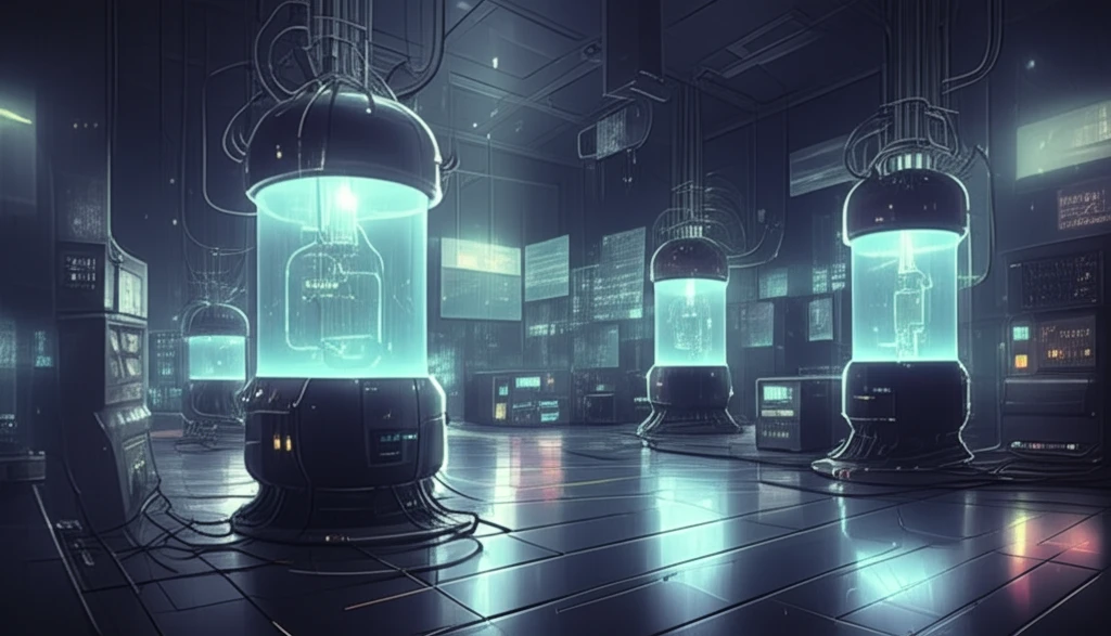 High-tech lab with air baths and measurement devices.