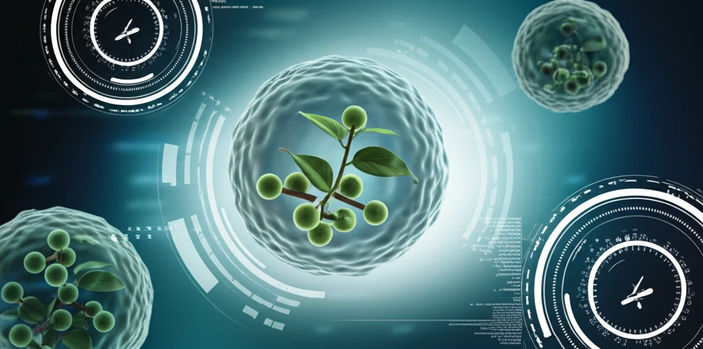 Phytosome molecule encapsulating plant extract, symbolizing enhanced absorption.