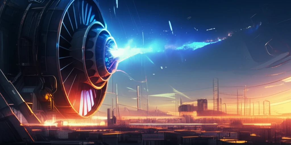 Stylized gas turbine illustration showcasing efficient blow-off line design.