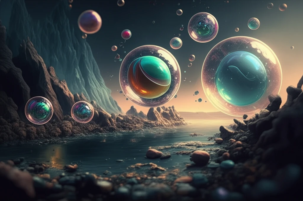 Surreal riverbed illustration showcasing sediment transport and collision dynamics.