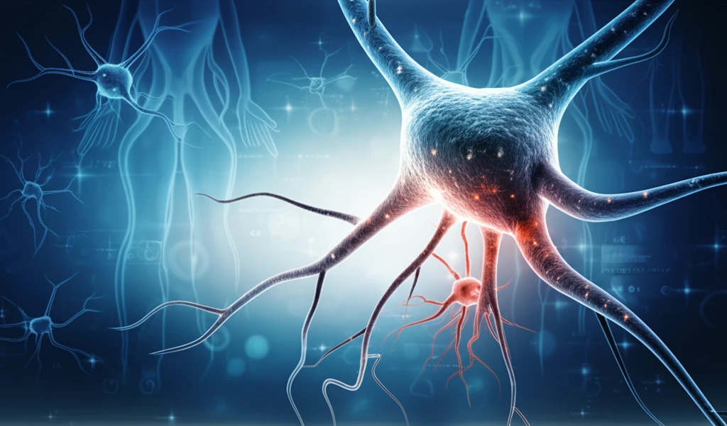 A visual representation of a complex immune system network.