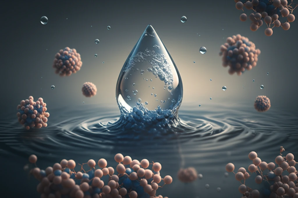 Microscopic boron nitride structures transforming water into clean droplets.