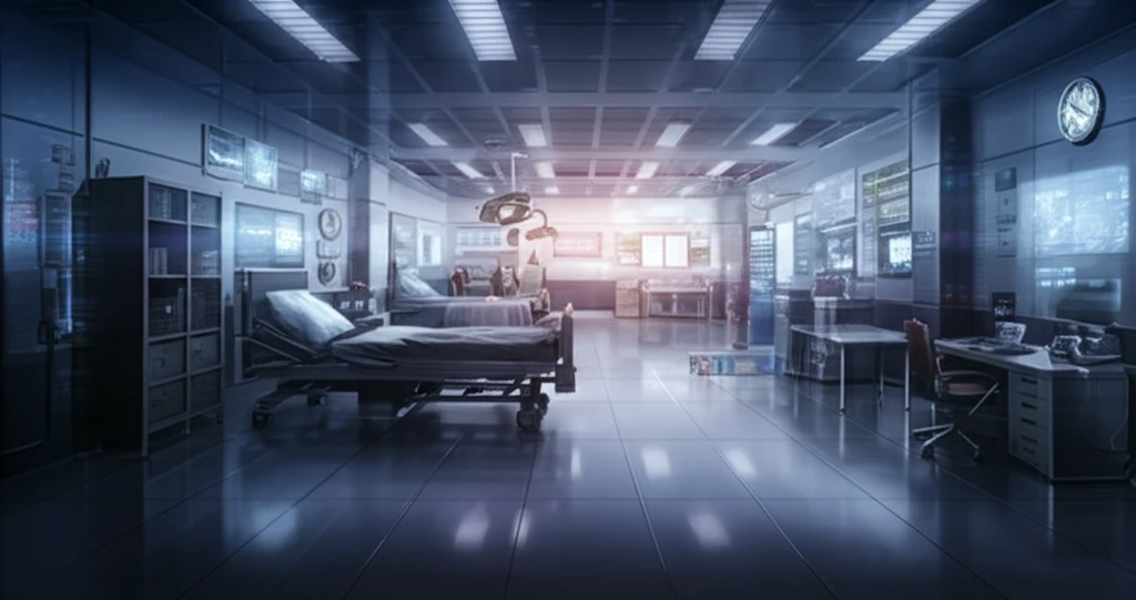 Hospital emergency room transforming into a disaster response command center.