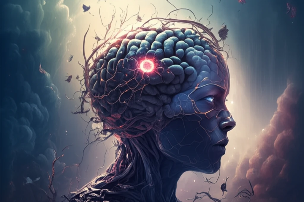 Brain interwoven with grapevines, symbolizing granulomas in neurosarcoidosis
