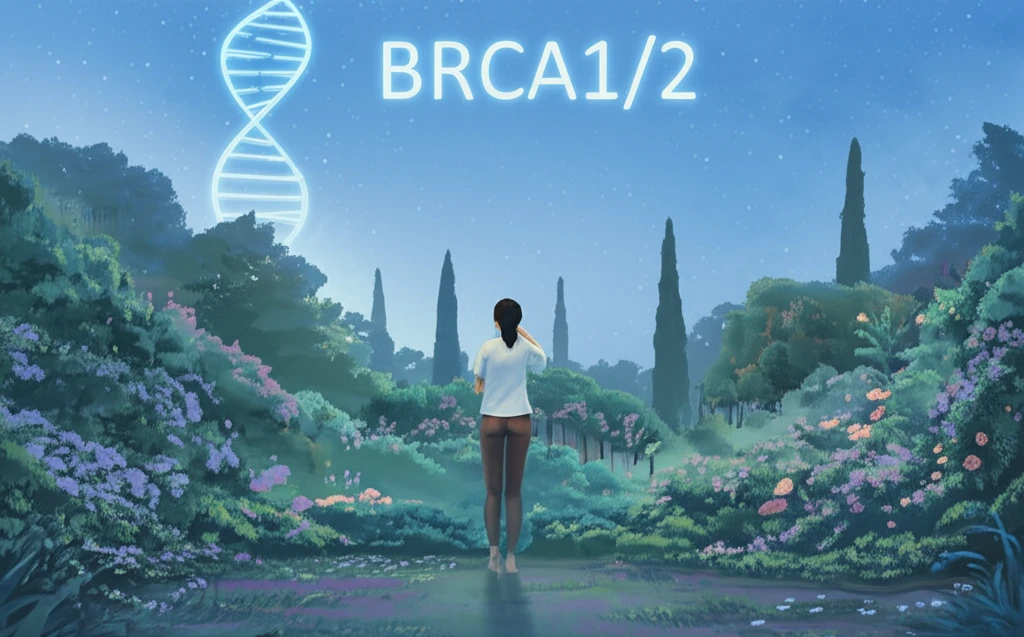 Surreal illustration symbolizing genetic testing for women's health.