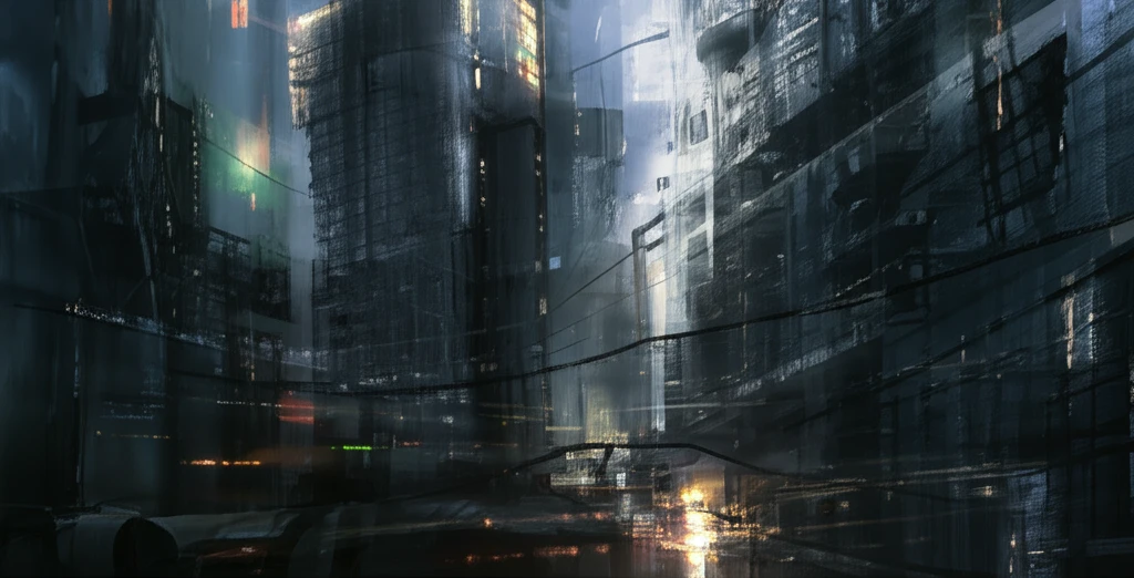 Futuristic cityscape showing computer vision detecting corrosion.