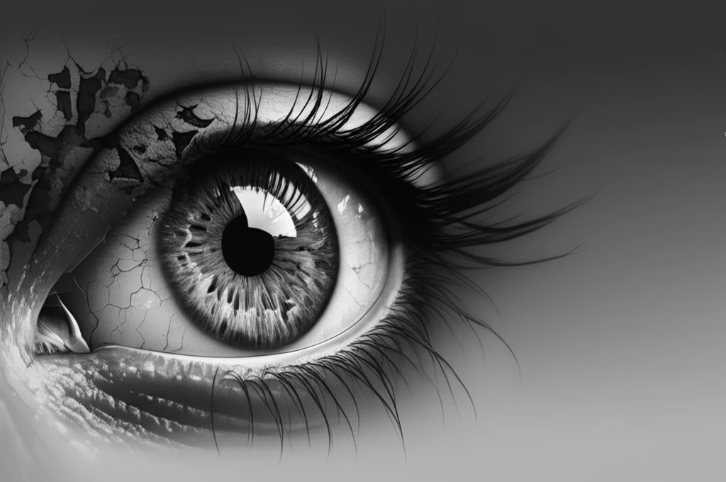 Illustration showing the contrast sensitivity range, from sharp vision to blurred grayscale.