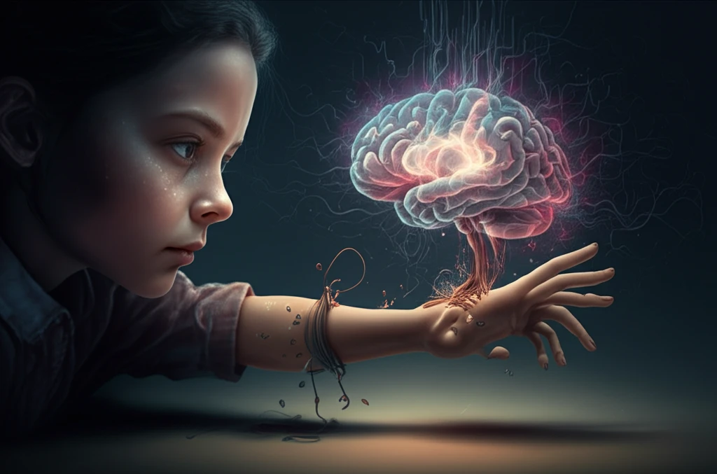 Surreal illustration of body ownership illusion