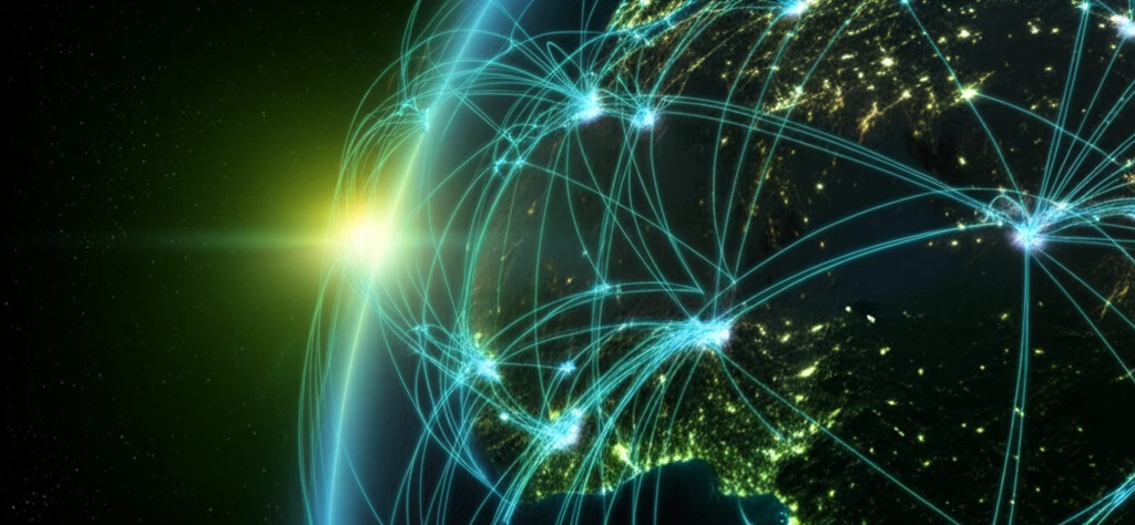 Interconnected cities in West Africa representing digital connectivity and economic growth.