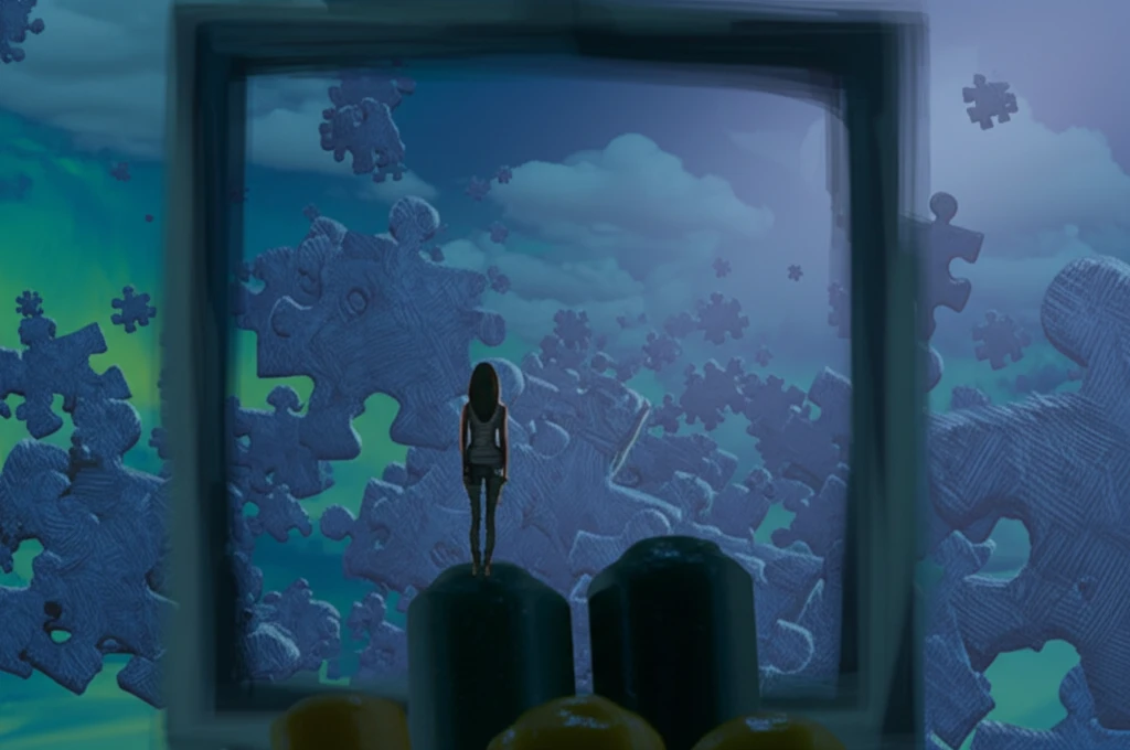 Puzzle pieces fitting together in a mind, symbolizing clarity and understanding.