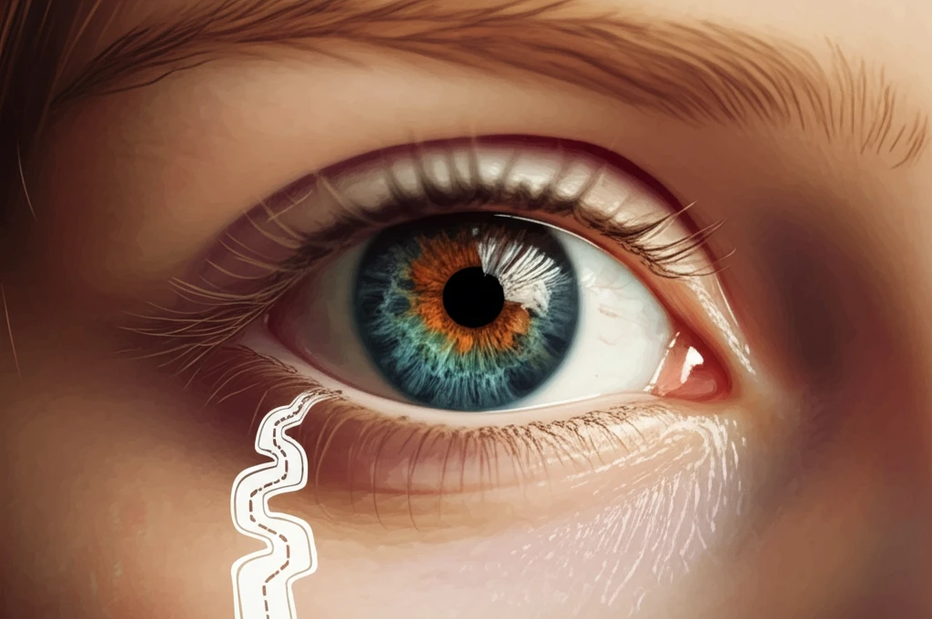 Child's eye transforming into a map of New Zealand, symbolizing prevention of childhood blindness.