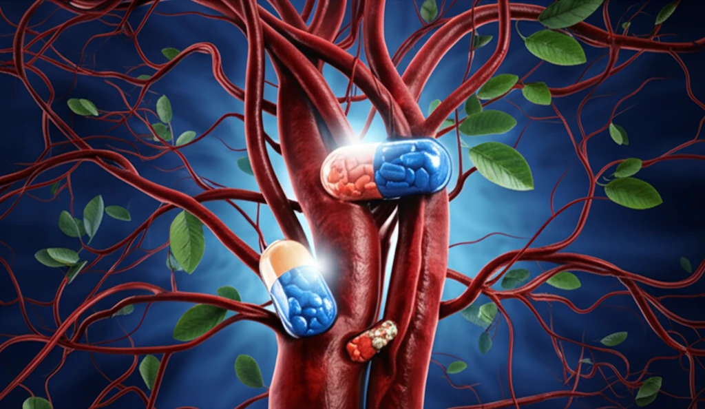 Arteries branching like a tree, symbolizing treatment for peripheral arterial disease.