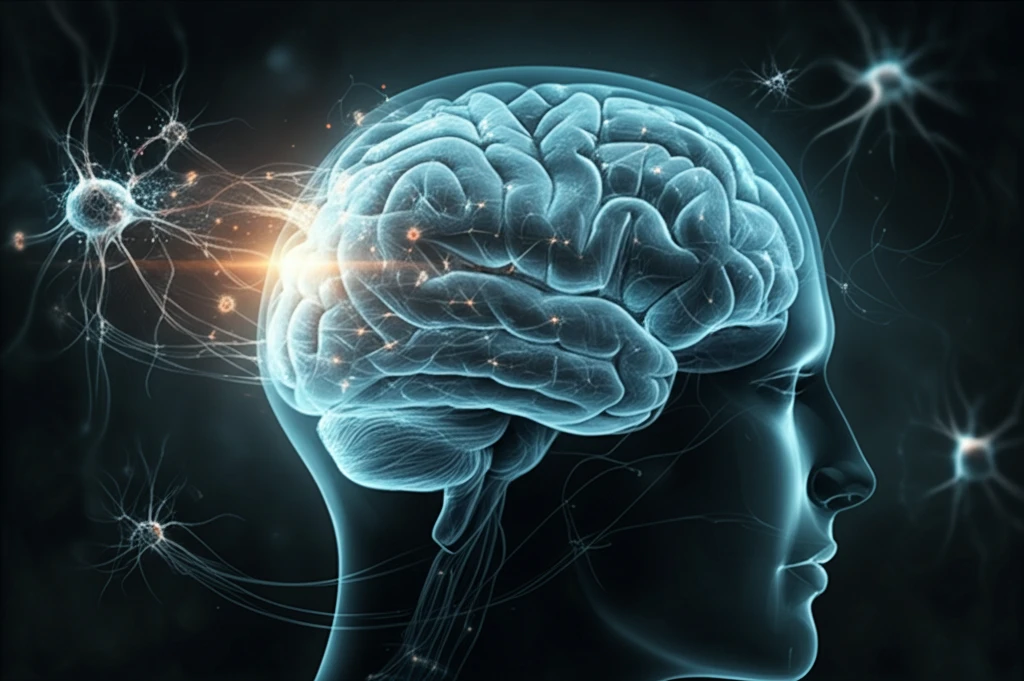 Digital illustration of a brain in cerebrospinal fluid, representing frontotemporal dementia research.