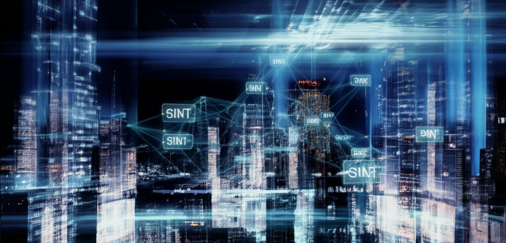 Surreal digital illustration of a network data stream with selectively highlighted packets.