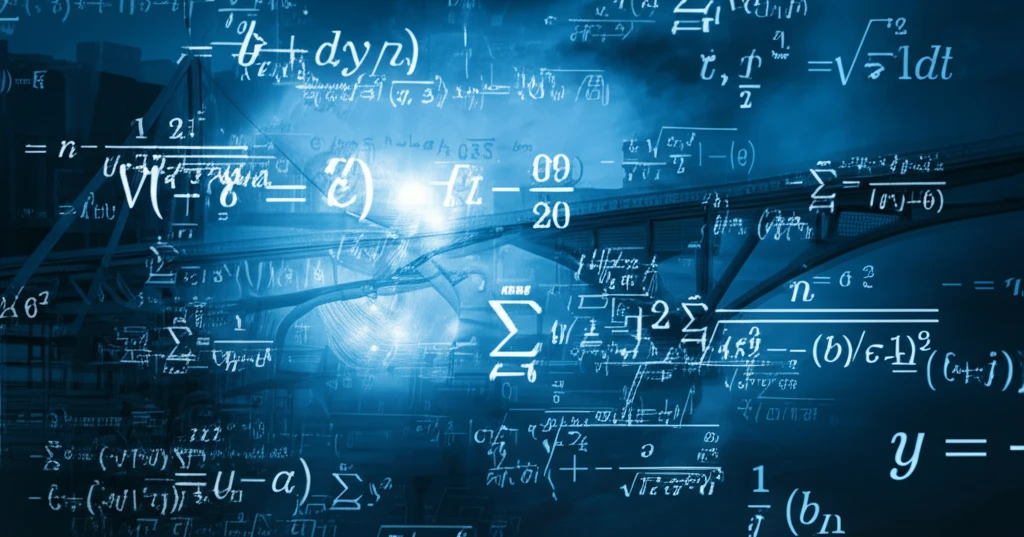 Abstract representation of numerical methods solving real-world problems.