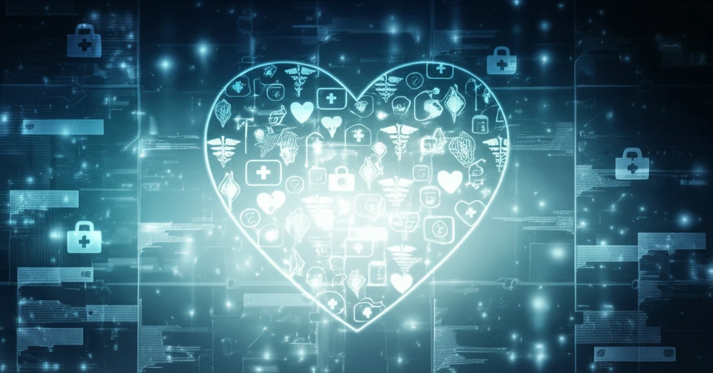 Behavior Change Wheel transforming into a heart with medical symbols