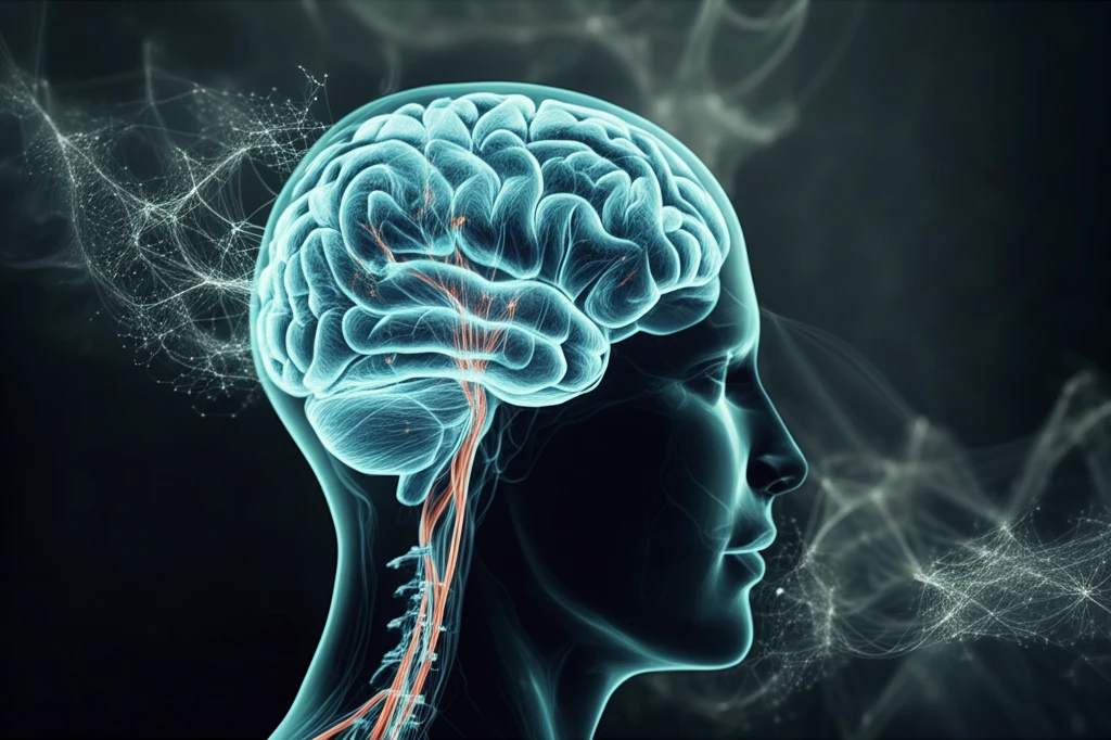 Brain pathways light up during a walk, symbolizing improved mobility in multiple sclerosis rehabilitation.