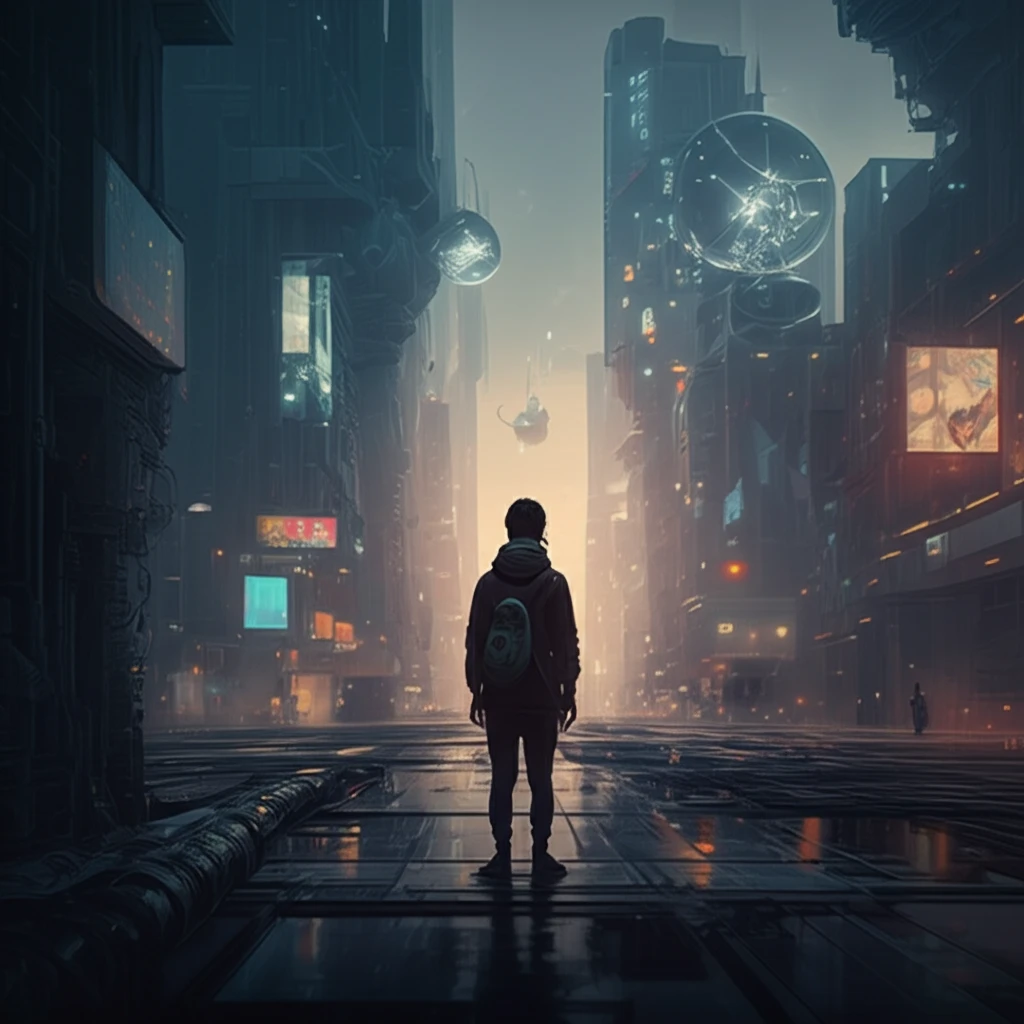 Futuristic cityscape powered by water droplets, symbolizing sustainable wearable technology.
