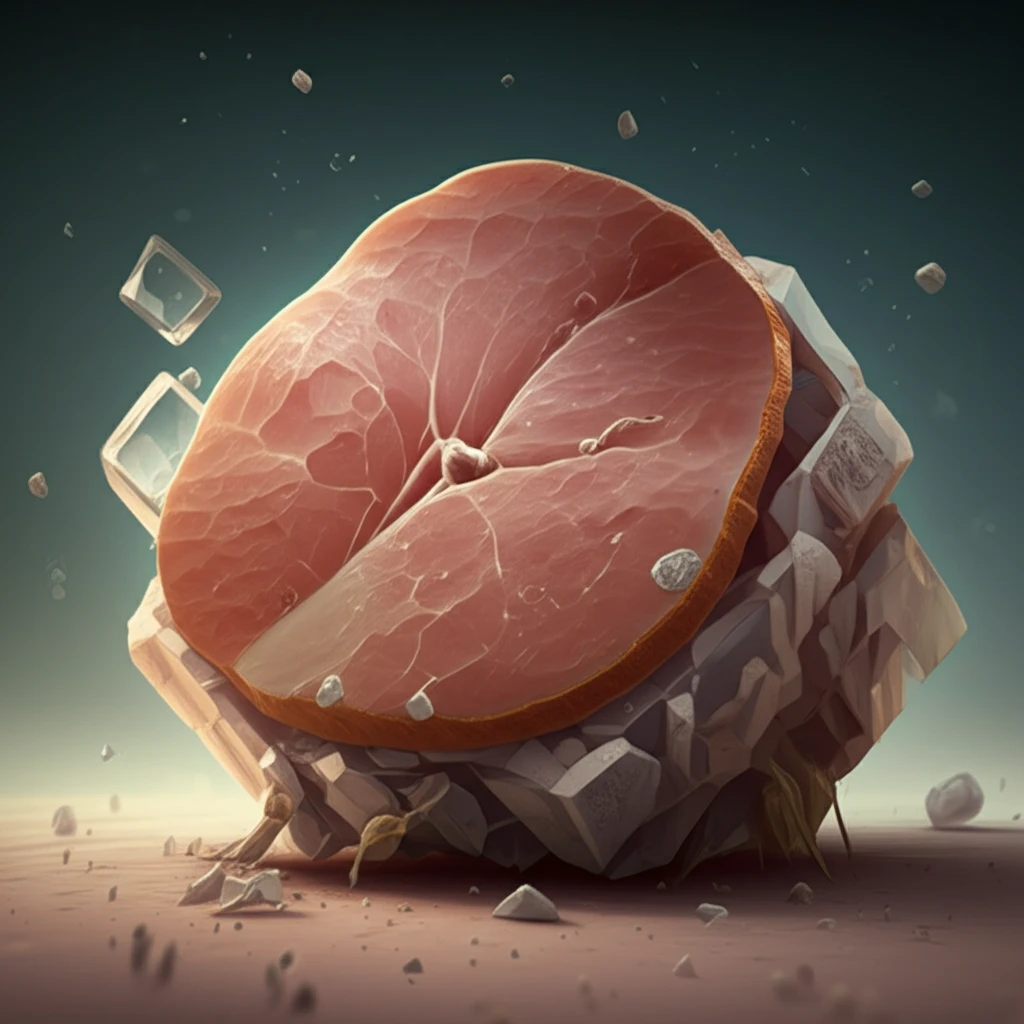 Micronized salt transforming into turkey ham