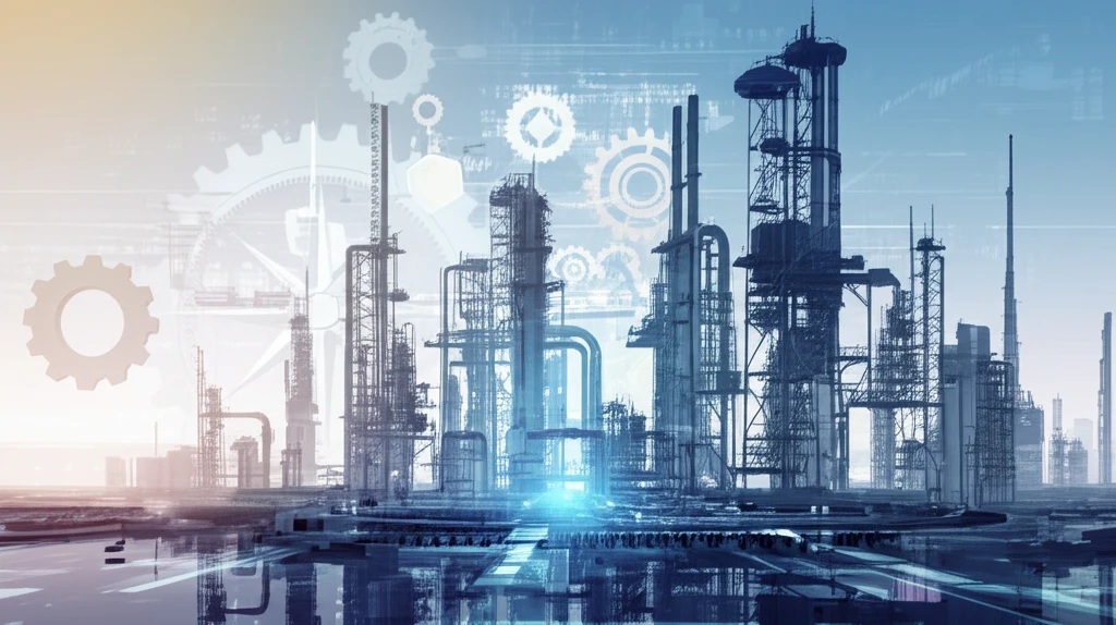 Cityscape made of gears representing industrial agglomeration.