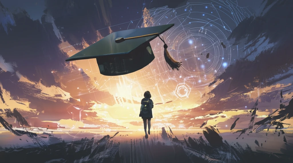 A surreal image representing the connection between leisure, motivation, and achieving graduation success.