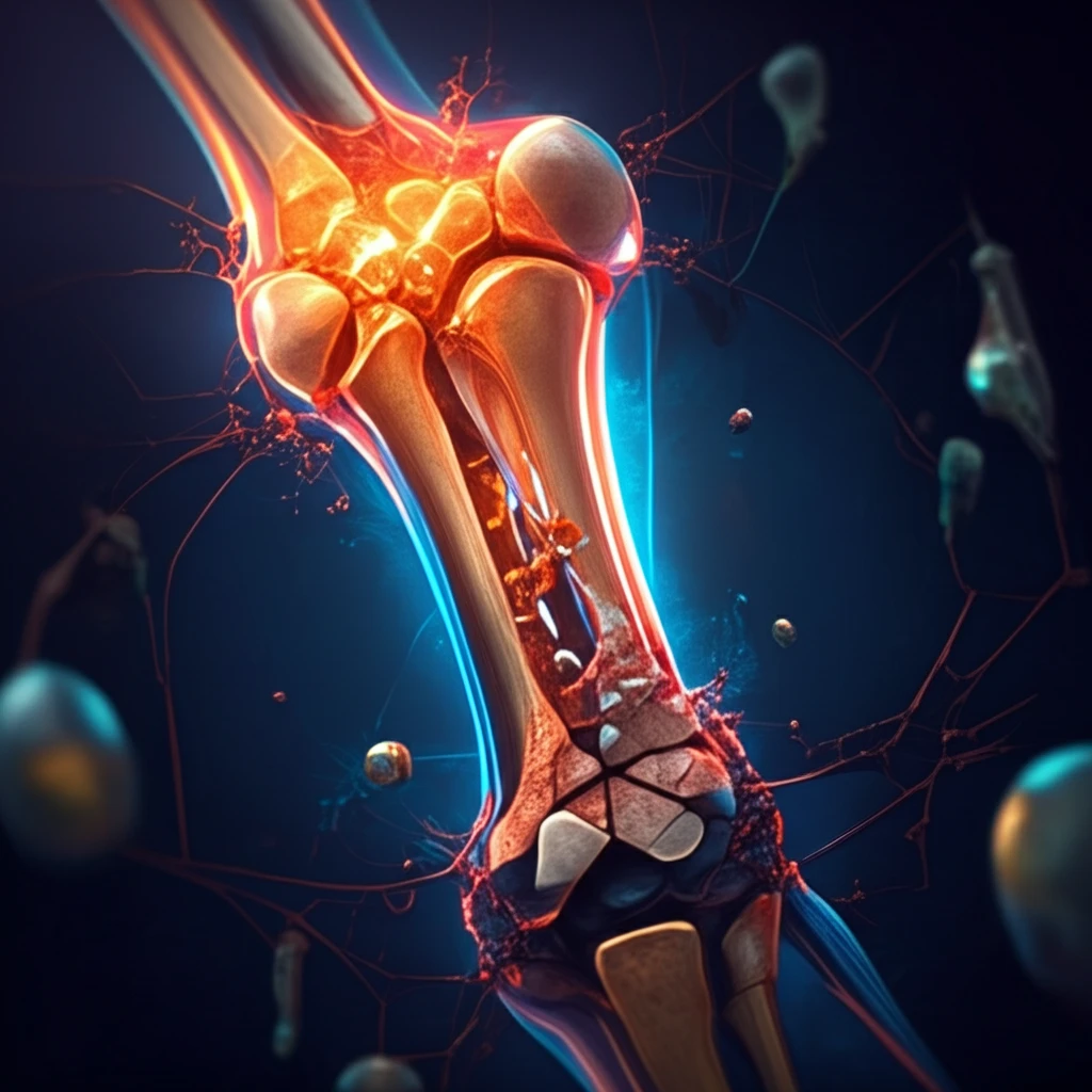 Fractured bone healing with citric acid and sodium alginate gel.