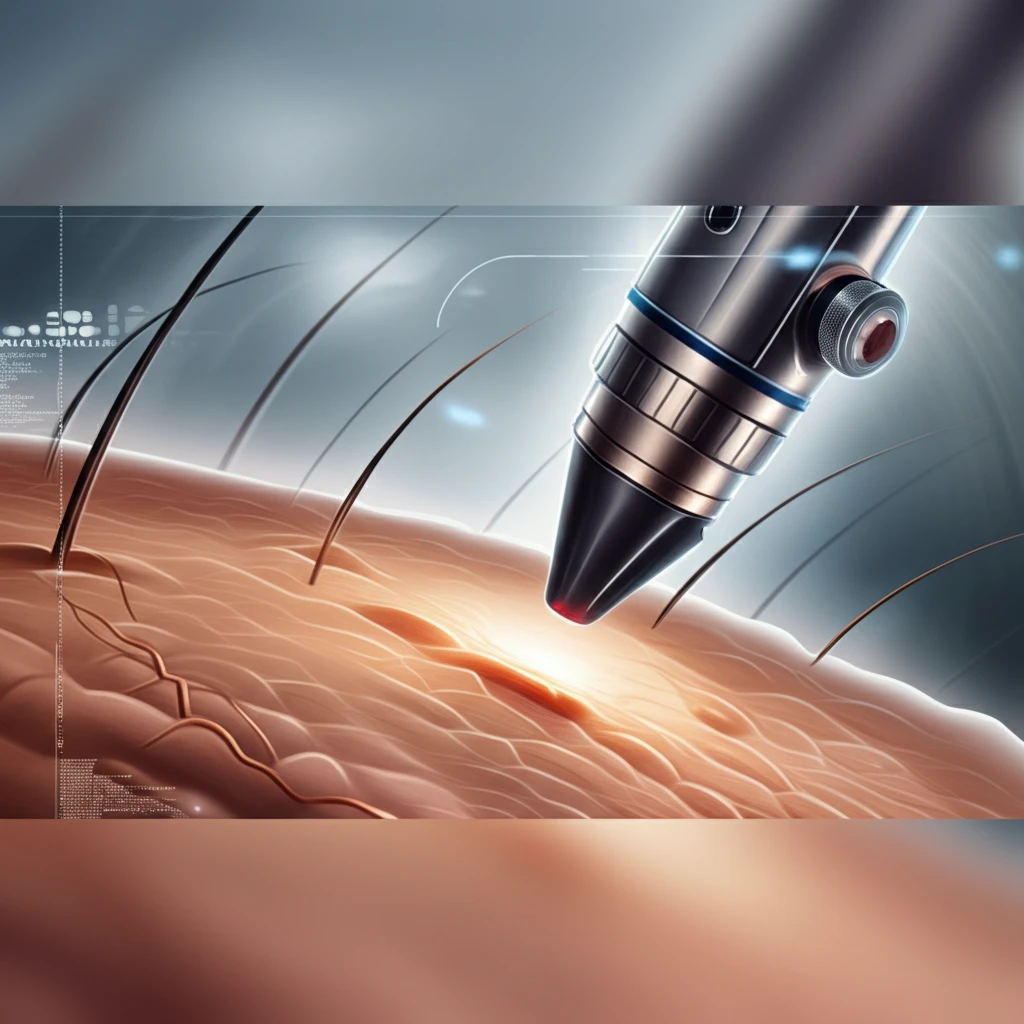 Dermoscopic view of Pigmented Bowen's Disease on penile skin