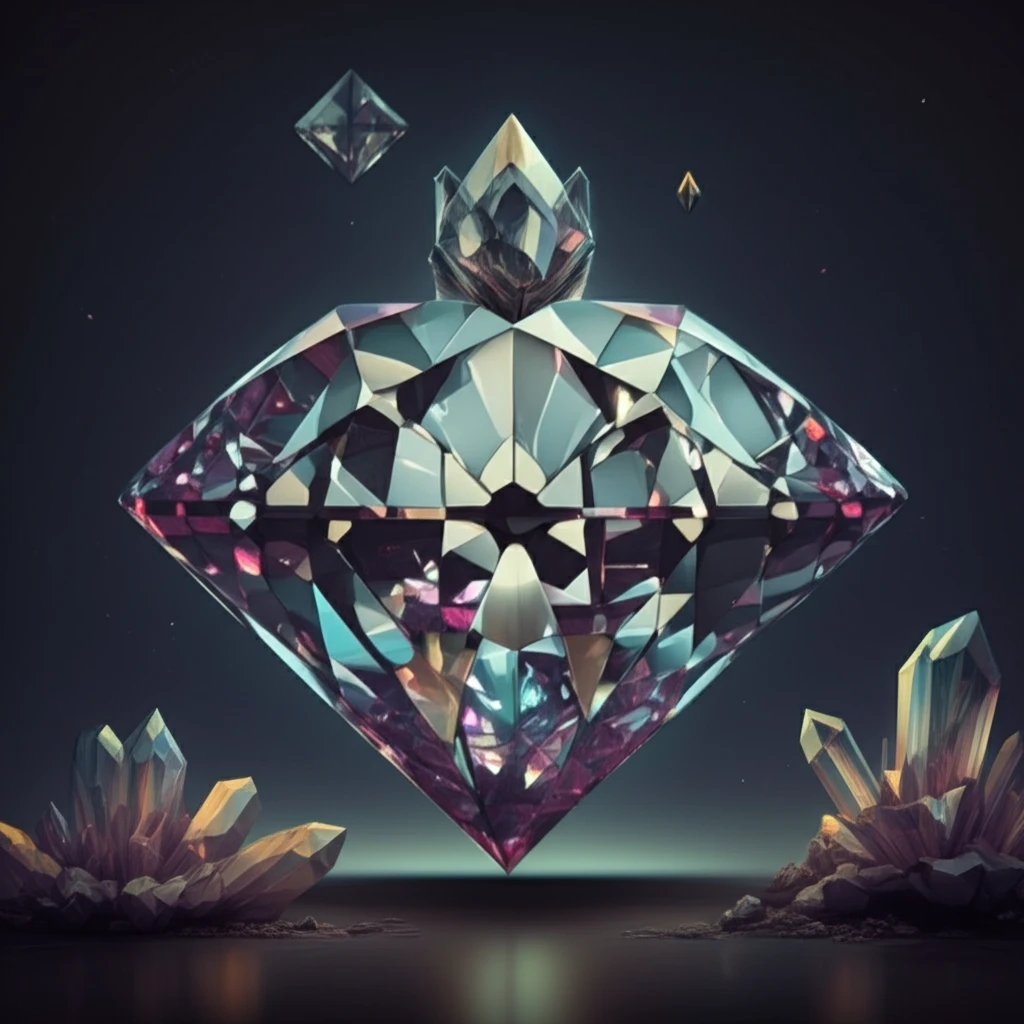 Microscopic mineral inclusions inside a diamond.