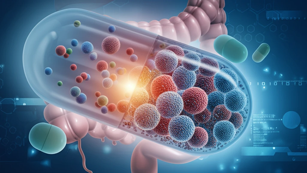 Multiple Unit Particle Systems (MUPS) delivering medication in the digestive system.