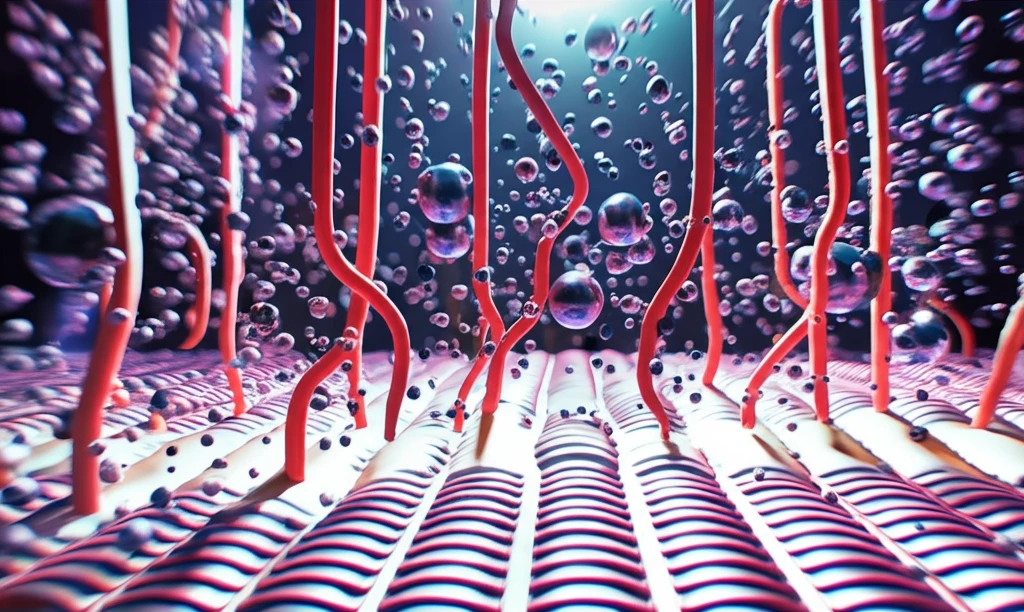 Microscopic view of aerosol particles transitioning from liquid to solid-state