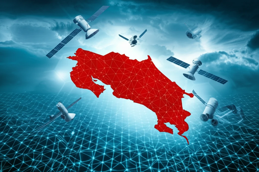 Geodetic network over Costa Rica with orbiting satellites
