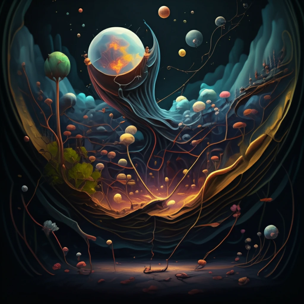 A digital illustration showcasing acoustic waves penetrating the earth to reveal geological structures.